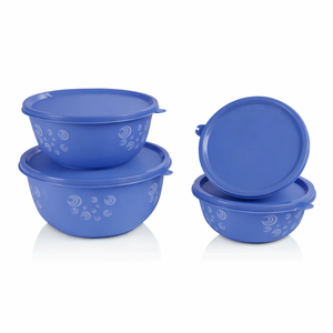 ชามสเตนเลสสำหรับจัดเก็บอาหารสีฟ้า4ชิ้นถ้วยเก็บอาหารสแตนเลสสตีลที่เป็นมิตรกับไมโครเวฟ - Product Image 1