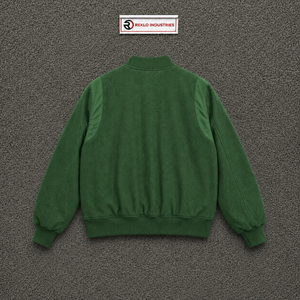 Chaqueta Varsity Verde Elegante para Hombre, Estilo Urbano Premium, Invierno, Algodón, Color Sólido, Cuello Camisero, Corte Regular, Informal, Otoño, Calidad - Product Image 6