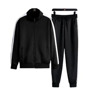 Automne coréen survêtement hommes poche zippée ensembles de course rayé sport costume veste + pantalons de survêtement Jogging Fitness vêtements - Product Image 4