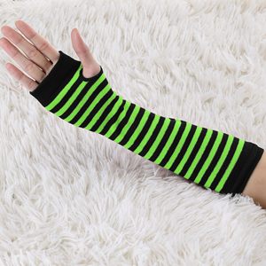 Manchons de cyclisme rayés vert-noir unisexe pour adulte, séchage rapide, 31 cm de long, en Spandex et Polyester imprimé - Product Image 3