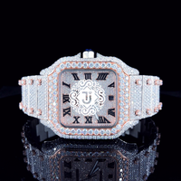 Montre à quartz analogique la plus vendue avec diamants Moissanite pour homme ou montre-bracelet de luxe Hip Hop Bling disponible à bon prix
