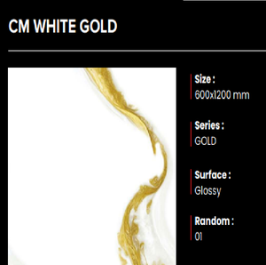 Azulejos de Porcelana Dorados Brillantes de Primera Calidad, Muy Solicitados, para Pisos, 600x1200mm, Antideslizantes, Hechos en Gujarat, India, CLAYTON - Product Image 3