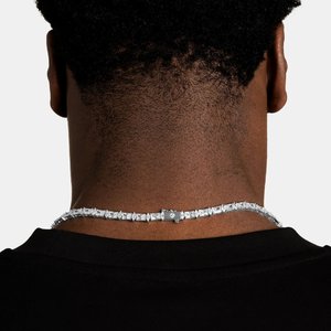 Collier élégant pour homme en moissanite, argent 925, plaqué rhodium, style hip-hop, bijoux de luxe de créateur, cadeau personnalisé étincelant - Product Image 4