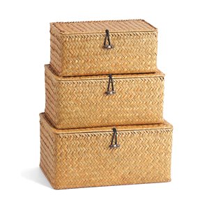 Cajas combinadas entrelazadas de rafia natural, cajas para libros, caja para dulces de boda, estuche para regalo, listo para enviar - Product Image 1