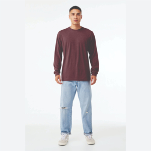 Wholesale Polyester/Cotton Long Sleeve T-Shirt for Men <b>High</b> Quality Neck <b>Top</b> Solid Pattern Customized Tees Blank Design <b>High</b> - Product Image 1