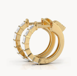 <b>Hoops</b> Earrings Diamond Earrings Gold and <b>Silver</b> Earrings Natural and Lab Grown Diamonds Earrings <b>Hoops</b> Fine Jewelry for Women - Product Image 4