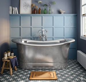 Bañera de Inmersión Ovalada de Acero Inoxidable Plateado Mate, Diseño Moderno con Drenaje Central, Precio de Mayoreo, Superventas - Product Image 5