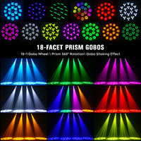 U'King Lumière principale mobile à faisceau de LED 150W Lumière de scène à 18 prismes Contrôle DMX Effet arc-en-ciel Lumière de tête mobile pour DJ Disco Mariage