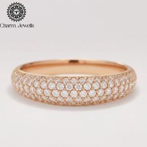 แหวนหมั้นคลาสสิกทรงคุชชั่นประดับเพชรโมอิสซาไนต์ ชุบทองคำ 22k บนตัวเรือนเงิน สำหรับผู้หญิง ยี่ห้อ Charm - Product Image 6