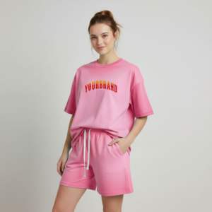 Nuevo Conjunto de Verano Casual para Mujer, Dos Piezas, Tallas Grandes, Shorts Transpirables por Encima de la Rodilla, Camisetas y Shorts, Venta al Por Mayor - Product Image 2