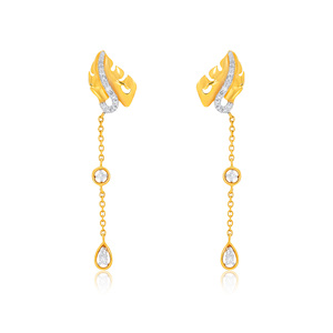 18K yellow gold <b>earrings</b> Marquise teardrop <b>dangle</b> <b>earrings</b> Lab grown <b>diamond</b> <b>earrings</b> Geometric luxury fine jewelry - Product Image 1
