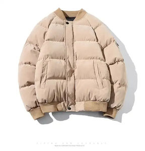 Veste d'hiver décontractée pour homme, camouflage, en duvet, col montant, coupe-vent, fermeture éclair sur le devant, coupe régulière, coque en nylon épais - Product Image 4