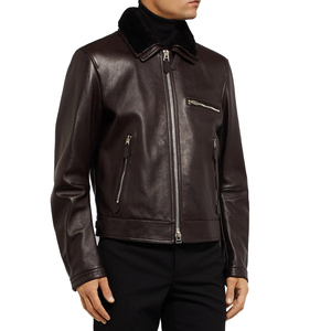 Chaqueta de Cuero con Forro de Piel para Hombre, Abrigo de Invierno Premium 2026, Nueva Llegada, Alta Calidad, Logotipo Personalizado, ODM, OEM, Exportación, Ropa de Moda - Product Image 1