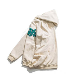 Sudadera con Capucha Personalizada de Estilo Urbano, Bordado Chenille, Hombros Caídos, Vintage, Unisex, Venta al Por Mayor - Product Image 2