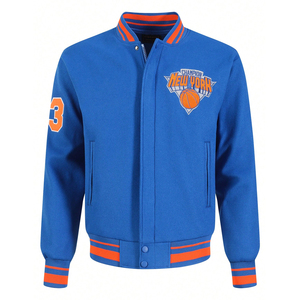 Vintage Style Varsity Jacket Contrast Sleeve Chenille Embroidery Old School Letterman Jacket Men's Fashion Street Wear Jacket - Product Image 1