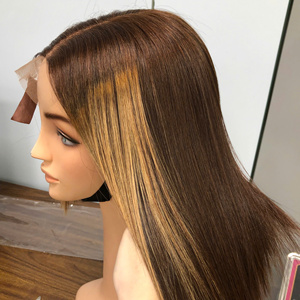 Perruque de cheveux humains prix de gros perruque de cheveux humains de super haute qualité vietnamienne humaine bon prix tache de naissance brune - Product Image 2