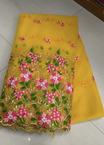 Tela de red transparente suave con bordado floral para kurtis de diseñador, lehengas y vestidos de noche de lujo, con 44 Gsm 45 - Product Image 3