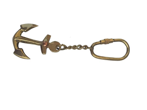 Porte-clés ancien en laiton avec ancre, thème nautique, fait main, en métal, cadeau souvenir - Product Image 4