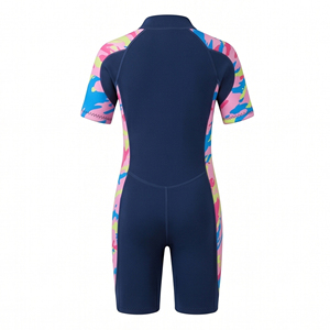 Kids Camo Print Shorty <b>Wetsuit</b> | 2mm Neoprene Short Sleeve Diving Suit | Front Zip | Custom Pattern Wholesale - Product Image 2