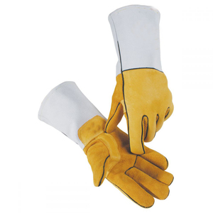 Gants de soudage à manches longues de qualité supérieure, gants de soudage industriels en cuir de vachette de qualité supérieure, résistants au feu, pour la sécurité au travail - Product Image 1