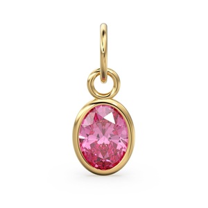 Colgantes de Diamante Rosa Ovalado Hidrotermal Facetado con Bisel Dorado y Baño de Plata, Lindos Accesorios de Joyería DIY para Niños - Product Image 4