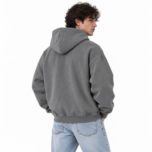 Sweat-shirt à capuche zippé en molleton épais avec poignets côtelés, décontracté, automne-hiver, logo personnalisé, OEM ODM - Product Image 3