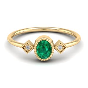 REYES Custom Made 925 Sterling <b>Silver</b> Women Wedding <b>Ring</b> 0.35 Carat <b>Emerald</b> Gemstone Oval Cut GRA Certified Moissanite Jewelry - Product Image 1