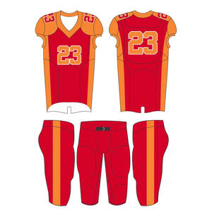 Uniforme de football américain robuste à 12 panneaux pour adultes - Logo personnalisé en couleur, impression par sublimation, 100% polyester, antibactérien - Product Image 1