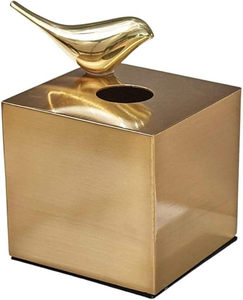 กล่องใส่กระดาษทิชชูทองเหลืองแกะสลักลายด้วยมือ กล่องใส่กระดาษทิชชูทองเหลืองดีไซน์เนอร์ สำหรับโต๊ะทำงานและบ้าน ราคาประหยัด - Product Image 5