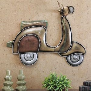 Décoration murale en métal en forme de scooter, 30x23 pouces, artisanale, style industriel, à suspendre pour la décoration intérieure - Product Image 5