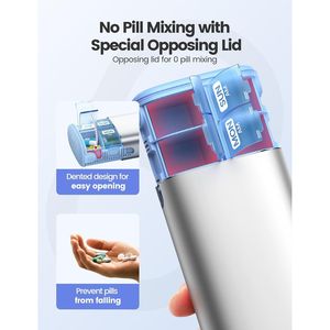 Portapillole in Metallo Grande Capacità 7 Giorni AM PM, 2 Volte al Giorno, Impermeabile, Ermetico, da Viaggio con Essiccante - Product Image 3