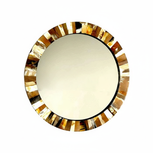 Miroir mural avec cadre en métal Art Déco |   Miroir décoratif avec incrustation de corne |   Miroir de salle de bain, de salon ou de décoration intérieure de qualité supérieure - Product Image 3