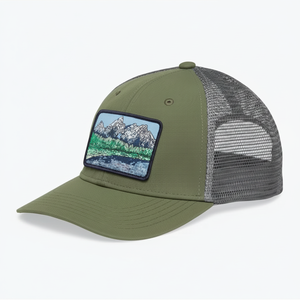 Unisex Olive Green Mesh Sublimation Printed Baseball Cap with Mountain Patch Outdoor Casual <b>Hat</b> <b>Summer</b> Adult Breathable Cotton - Product Image 5