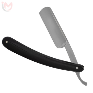 Folding Straight Edge Razor Stainless Steel Blade Black Plastic Handle for Barber Shop <b>Men</b> <b>Bikini</b> Shaving - Product Image 3