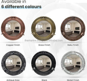 12 "latón hecho a mano náutico pared decoración ojo de buey espejo antiguo montado en la pared aluminio Vintage ojo de buey ventana Decoración - Product Image 3