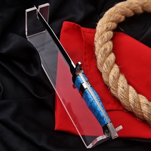 Cuchillo de Caza de Acero Inoxidable con Hoja de Punta Caída y Mango Azul, Cuchillo de Supervivencia para Exteriores y Camping, Grado Industrial - Product Image 2