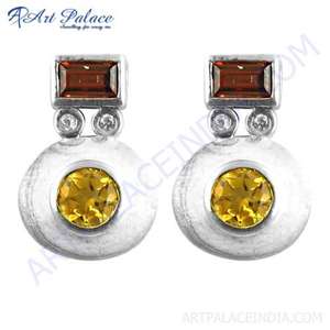 ต่างหูแบบห่วงแฟชั่นเงินหลายชั้นระดับพรีเมียม - Product Image 1