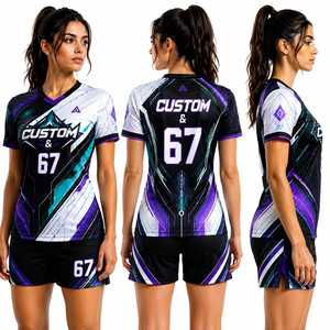 เสื้อฟุตบอลโพลีเอสเตอร์ 100% ขายส่ง ชุดยูนิฟอร์ม 2026 ชุดเหย้า/เยือน ผู้หญิง ชุดยูนิฟอร์มสั่งทำพิเศษ แห้งเร็ว ระบายอากาศดี สำหรับฤดูร้อน - Product Image 2