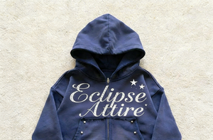 เสื้อฮู้ดดี้โอเวอร์ไซส์ผ้าคอตตอนหนา 430 GSM สไตล์วินเทจ แต่งลายปักและลายพิมพ์เพชร  แบบซิป  ทรงปกติ  สไตล์ Y2K สำหรับฤดูใบไม้ผลิ - Product Image 3