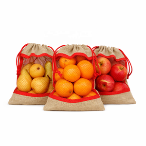 Bolsa de Malla de Yute con Ventana, Ecológica, Reciclable, Biodegradable, para Envasado de Frutas y Verduras, Seda de Bengala Occidental - Product Image 6