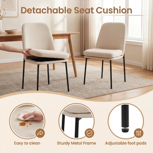 Chaise de salle à manger contemporaine du Vietnam, mobilier de salle à manger, chaise en tissu éponge doux, métal, textile, MD06 - Product Image 2