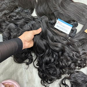 Tissage de cheveux vietnamiens bruts, ondulés naturels, double épaisseur, cuticules alignées, prix d'usine, coupés à partir de cheveux 100% naturels non traités - Product Image 2