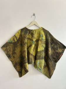 Haut tricoté oversize pour femme, style bohème tie-dye, en viscose et coton, à bretelles spaghetti et col halter, grande taille, pour l'été - Product Image 4