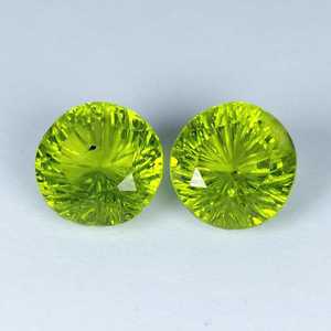 Par de peridotos naturales tallados redondos, piedras preciosas sueltas, peridoto verde, par a juego para la fabricación de joyas, venta al por mayor - Product Image 5