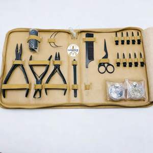 Kit d'outils pour extensions de cheveux : pinces, clips, ciseaux, fils et boîtes à perles - Product Image 1
