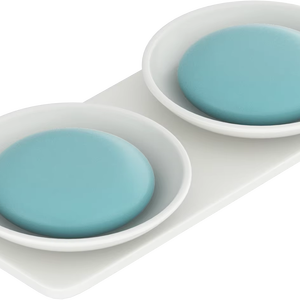 Jabonera Doble Cuadrada Grande con Soporte de Pared, Bandeja de Jabón de Doble Capa para Baño, Estante de Vidrio y Metal, Herrajes Resistentes - Product Image 1