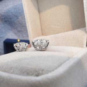 Hot Selling Moissanite 1CT Princess Cut Diamond <b>Stud</b> <b>Earrings</b> For Women's 925 <b>Silver</b> Fine Trendy Party Jewelry For Wedding Bride - Product Image 5