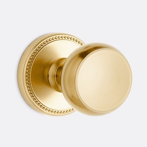 Modern Solid Brass Door <b>Knob</b> Plate Passage Privacy Shiny <b>Gold</b> Furniture Handle Traditional Dummy Design Eco-Friendly Antirust - Product Image 4