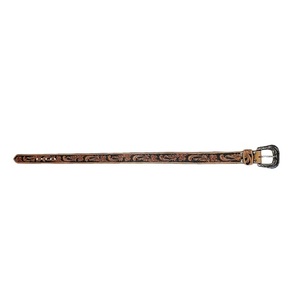 Cinturón de Cuero para Hombre, Estilo Western, con Grabado Floral Tallado a Mano, Color Marrón, para Jeans o Pantalones, con Hebilla de Bronce Antiguo - Product Image 2