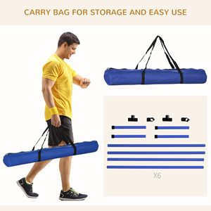 Set di 6 Pezzi Blu per Agility Canina, Barre Regolabili in Altezza con Borsa per il Trasporto, Barra Superiore Rimovibile per Addestramento Animali Domestici - Product Image 6